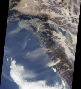 Southern California Santa Anas photographed from space. Source: NASA